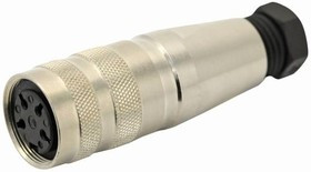 C091-31D0061002, Разъем: M16, вилка, "мама", пайка, на провод, PIN: 6, 5А, 300В, прямой