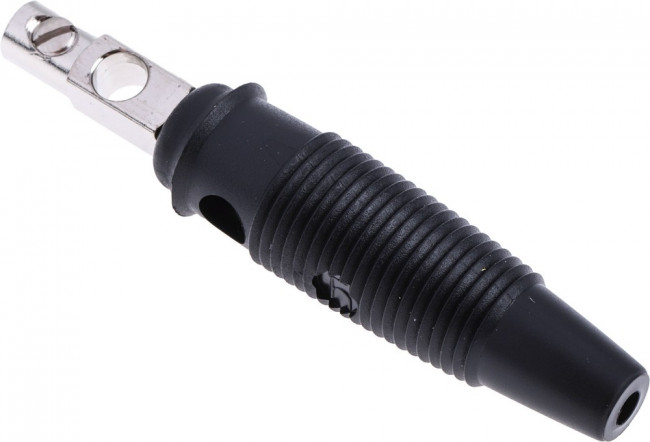 930058100, Black Male Banana Plug, 4 mm Connector, Screw Termination, 16A, 60V dc, Nickel Plating 930058100, Black Male Banana Plug, 4 mm Connector, Screw Termination, 16A, 60V dc, Nickel Plating