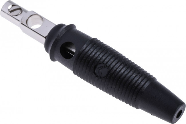 930058100, Black Male Banana Plug, 4 mm Connector, Screw Termination, 16A, 60V dc, Nickel Plating 930058100, Black Male Banana Plug, 4 mm Connector, Screw Termination, 16A, 60V dc, Nickel Plating