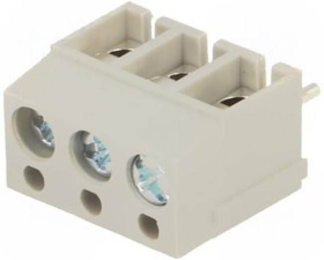TB-5.0-P-3P1/GY, Зажимная рейка для печатных плат, угловой 90°, 5мм, на PCB TB-5.0-P-3P1/GY, Зажимная рейка для печатных плат, угловой 90°, 5мм, на PCB