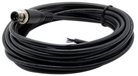 SACC-M 8MS-3CON-M-SW, Разъем Кабеля, M8, Male, 3 Positions, Винтовой Штырь, Прямой Монтаж на Кабель