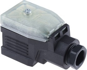 933029100 GDME 2011 black, GDME 2P+E DIN 43650 A, Female Solenoid Valve Connector, 400 V ac Voltage