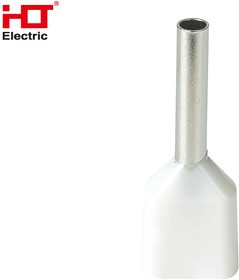 084-04-55, Наконечник штыревой втулочный изолированный (двойной) Ншви(2) 0508 белый (уп./100 шт) HLT