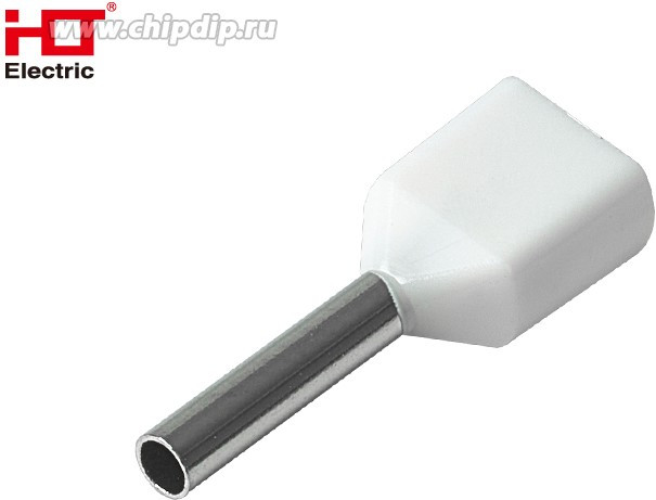 084-04-55, Наконечник штыревой втулочный изолированный (двойной) Ншви(2) 0508 белый (уп./100 шт) HLT 084-04-55, Наконечник штыревой втулочный изолированный (двойной) Ншви(2) 0508 белый (уп./100 шт) HLT