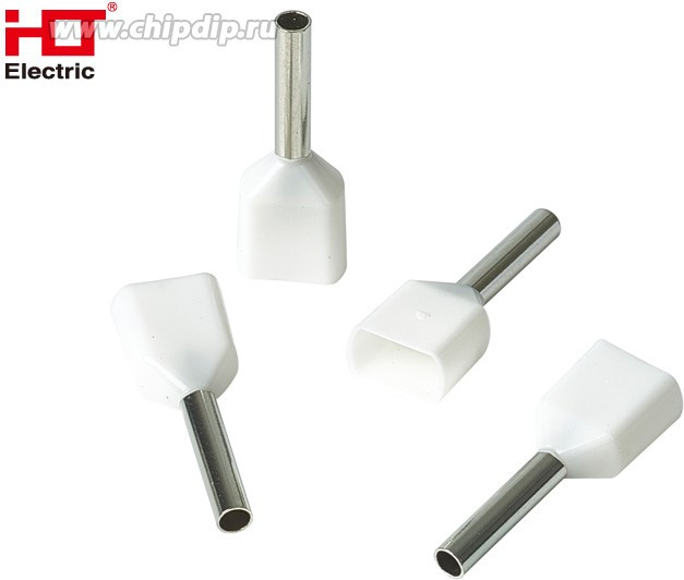 084-04-55, Наконечник штыревой втулочный изолированный (двойной) Ншви(2) 0508 белый (уп./100 шт) HLT 084-04-55, Наконечник штыревой втулочный изолированный (двойной) Ншви(2) 0508 белый (уп./100 шт) HLT