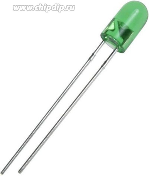 L-1503GT, Светодиод зеленый 30° d=5мм 150мКд 568нМ