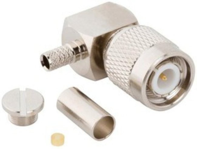 031-6822, RF Connectors / Coaxial Connectors TNC RA 90 Crmp Plug for LMR-195, 50 Ohm