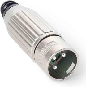 AAA4MZH, XLR Connectors 4P M SLD XLR MTL HND Ni FINISH, Ag PLT