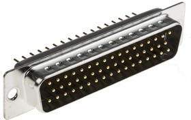 50 Way Through Hole D-sub Connector Plug, 2.77mm Pitch