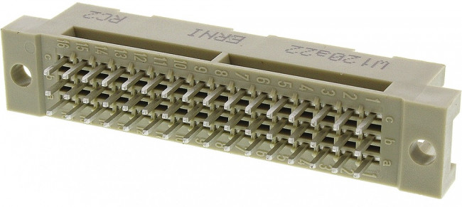 364921 / 364921-E, PRESS 48 Way 2.54mm Pitch, Type R/2 Class C2, 3 Row, Straight DIN 41612 Connector, Plug
