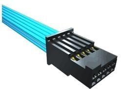 SFSDT-05-28-G-10.00-S, Rectangular Cable Assemblies 0.50" Tiger Eye Double Row Discrete Wire Cable Assembly, Teflon Fluoropolymer Wire, Sock