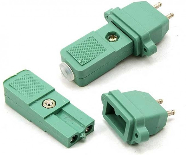 AC-029, Разъём питания , комплект вилка приборная-розетка кабельная 2-х полюсные