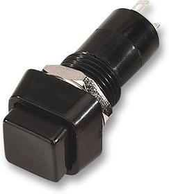 R13-23A-05-BB, Кнопочный переключатель, Серия R13, 12.2 мм, SPST-NO, Выкл.-(Вкл.), Квадратный, Черный