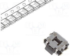 EVQP7D01P, Микропереключатель TACT, SPST, Положения 2, 0,05A/12ВDC, 1,35мм