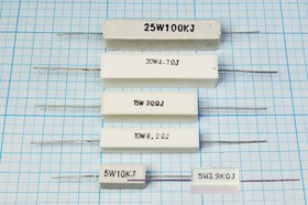 Резистор постоянный 5.6 КОм 5Вт, размер 22.0x 9.5x 9.0мм, 5%, WW, SQP5; Р 5,6К\ 5\AXI 22,0x 9,5x 9,0\ 5\WW\2L\SQP5\
