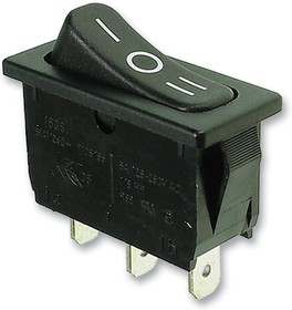 1838.1509-01, Клавишный переключатель, Вкл.-Выкл.-Вкл., SPDT, Без Подсветки, Панель, Черный, 1830