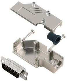6355-0100-02, DA-26 Plug HD D-Sub Connector Kit, Zinc Backshell