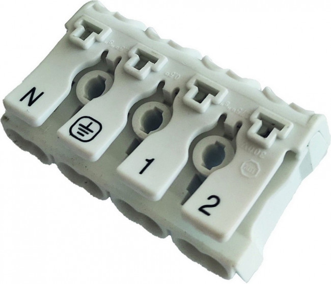 Клемма пружинная соединительная КСП4-L+N, 16A, с монтажными ножками (SBE-sc-4)