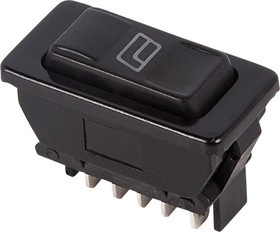 36-4420, Выключатель (стеклоподъемника) клавишный 12V 20А (5с) (ON)-OFF-(ON) черный с подсветкой