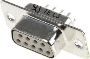 8-1393483-7, 9 Way Through Hole D-sub Connector Socket, 2.74mm Pitch