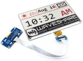 7.5inch e-Paper HAT (B), E-Ink дисплей 640×384px форм-фактора HAT для Raspberry Pi, трехцветный (кра