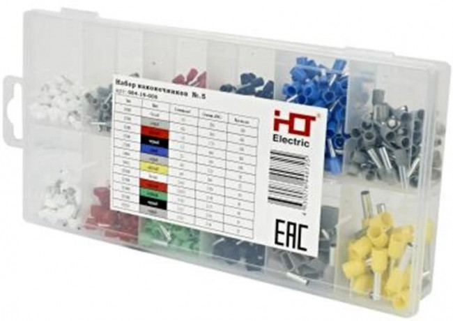 084-19-005, Набор наконечников НШвИ №5 (E0508/50шт.E7508/100шт. E1008/100шт.E1508/100шт. E2508/50шт. Е4009/50шт.Е6012/ 25шт.ТE0508/50шт.ТE75