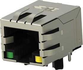 2337992-4, Modular Connectors / Ethernet Connectors RJ45 JACK MAG. POE 10/100 LED 1X1