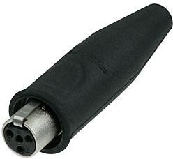 RT5FC-B-W, XLR Connectors 5P FEMALE TINY CABLE BLK HSG Au CONT REA