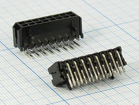 Гнездо питания на плату, угловое, двухрядное MF3, 16 контактов, шаг 3.0мм, MF3-2x08RA; №10407 гн пит MF3\2x 8\P3,0\16P\угл\ плат\MF3-2x08RA