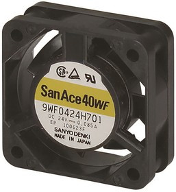 9WF0424H601, 9WF Series Axial Fan, 24 V dc, DC Operation, 9.2cfm, 2.64W, 110mA Max, 40 x 40 x 20mm 9WF0424H601, 9WF Series Axial Fan, 24 V dc, DC Operation, 9.2cfm, 2.64W, 110mA Max, 40 x 40 x 20mm