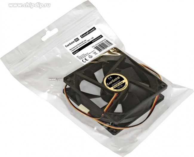 EX283383RUS, Вентилятор 12В DC ExeGate ExtraPower EP09225S3P (92x92x25 мм, Sleeve bearing (подшипник скольжения), 3pin, 2600RPM, 32dBA) EX283383RUS, Вентилятор 12В DC ExeGate ExtraPower EP09225S3P (92x92x25 мм, Sleeve bearing (подшипник скольжения), 3pin, 2600RPM, 32dBA)