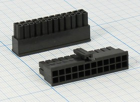 Разъем питания MF3 вилка, контакты 2x12, шаг P3.0, монтаж на кабель, MF3-2x12F, 24P