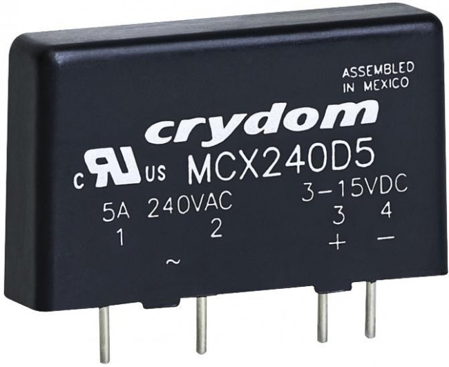 MCX240D5, Solid State Relays - PCB Mount SIP SSR 280VAC/5A 3-15VDC In, ZC