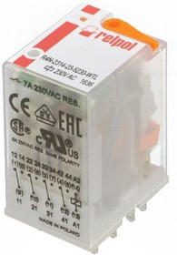 R4N-2314-23-5230-WTL, Реле: электромагнитное, 4PDT, Uобмотки: 230ВAC, 6A/250ВAC, IP40