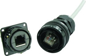 RJF6MZN, Male Ethernet Connector, Push-Pull, Cat5e