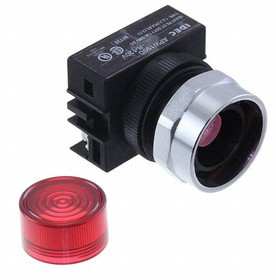 APW199D-R-24V, Switch Indicators 24VAC/24VDC LED Round Screw Panel Mount with Threads