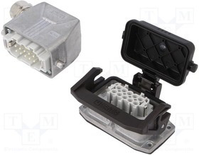 HCSTAB10PTBWSCLTM2, Разъем: HDC, "папа" + "мама", Растр: 57x27мм, 500В, 16А, PIN: 10