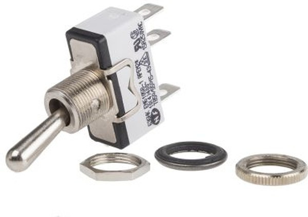 636H/2K, Toggle Switch, Panel Mount, On-On, SPST, Solder Lug Terminal, 250V ac