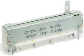 Резистор переменный, движковый 33кОм, линейность В, ширина 70мм, вал и размеры 4x12, СП3-23А