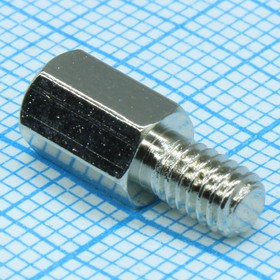 H-L0800-1400-5-04-1N1W, (PCHSN4- 8), Стойка латунная для печатной платы, шестигранная, М4, 8мм, отверстие- винт H-L0800-1400-5-04-1N1W, (PCHSN4- 8), Стойка латунная для печатной платы, шестигранная, М4, 8мм, отверстие- винт