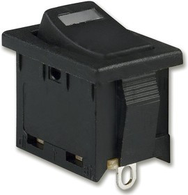 R1966ABLKBLKESRED, Rocker Switches SPST OFF-ON SLDR 15A