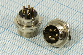 Штекер микрофонный MIC16\5P\пан\ М16\MC903-5P; №1798 штек мик MIC16\5P\пан\ М16\\MC903-5P