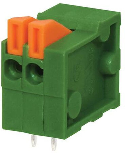 TBL003-254-02GR-2OR, Fixed Terminal Blocks Terminal block, screwless, 2.54, horizontal, 2 poles, green w orange tab TBL003-254-02GR-2OR, Fixed Terminal Blocks Terminal block, screwless, 2.54, horizontal, 2 poles, green w orange tab