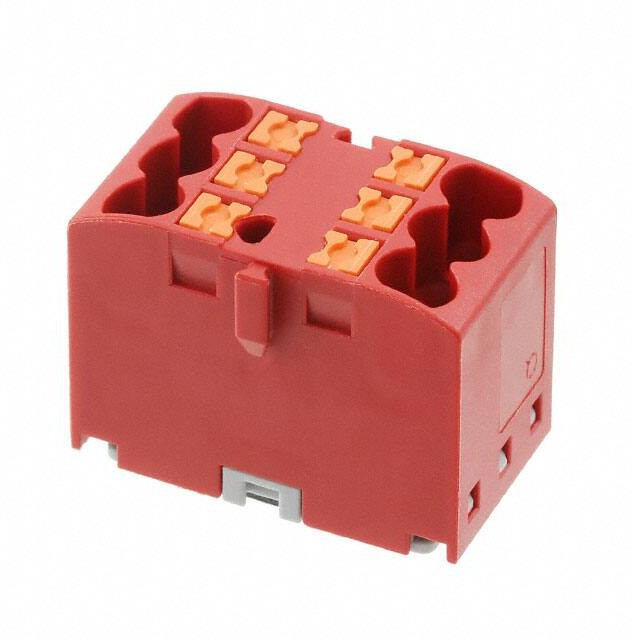 3273398, DIN Rail Terminal Blocks PTFIX 6X2,5-G RD 2.5mm2 ADHESIVE MNT