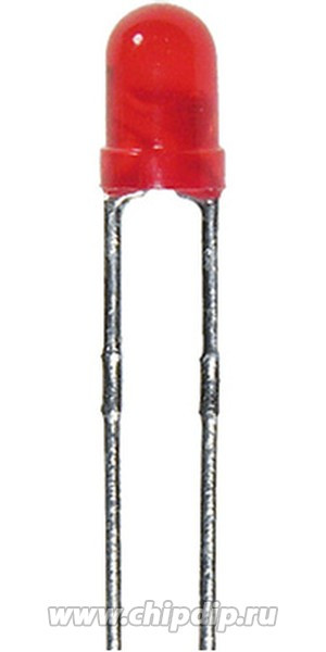 L-934SRD-J4, Светодиод 3мм/красный/640нм/ 400-500мкд/60°