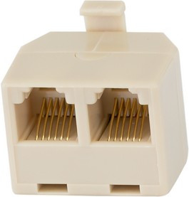 126-1-3(R), Modular T-Adapter, RJ12 Plug - RJ12 Socket, T-Type