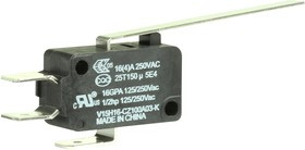 V15H16-CZ100A03-K, Микропереключатель, Стандартный, Петлевой Рычаг, SPDT, Быстрое Соединение, 16 А