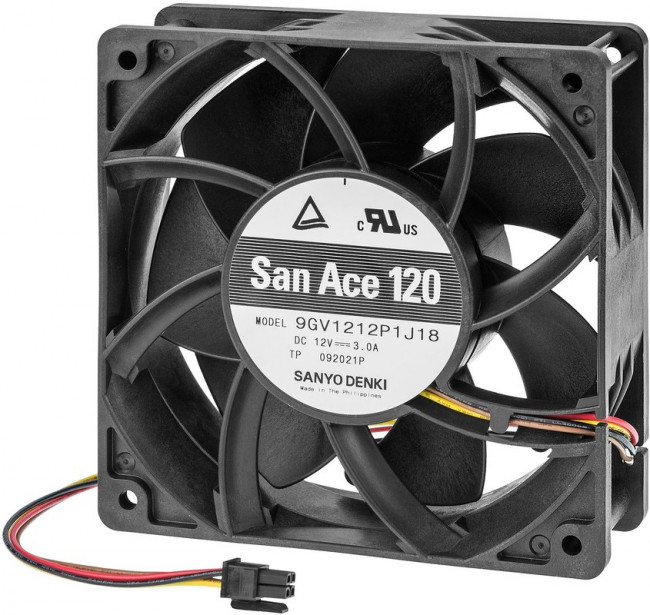 9GV1212P1J18, Axial Fan, 12 V dc, DC Operation, 224cfm, 36W, 3A Max, 120 x 120 x 38mm 9GV1212P1J18, Axial Fan, 12 V dc, DC Operation, 224cfm, 36W, 3A Max, 120 x 120 x 38mm