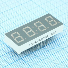 FYQ-4041DUG-21, 10.16mm OA Зелёный 30-60-80mcd 570nm