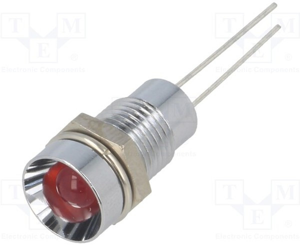 SMZS 080, Индикат.лампа LED, вогнутый, Отв 8,2мм, IP40, на печатную плату